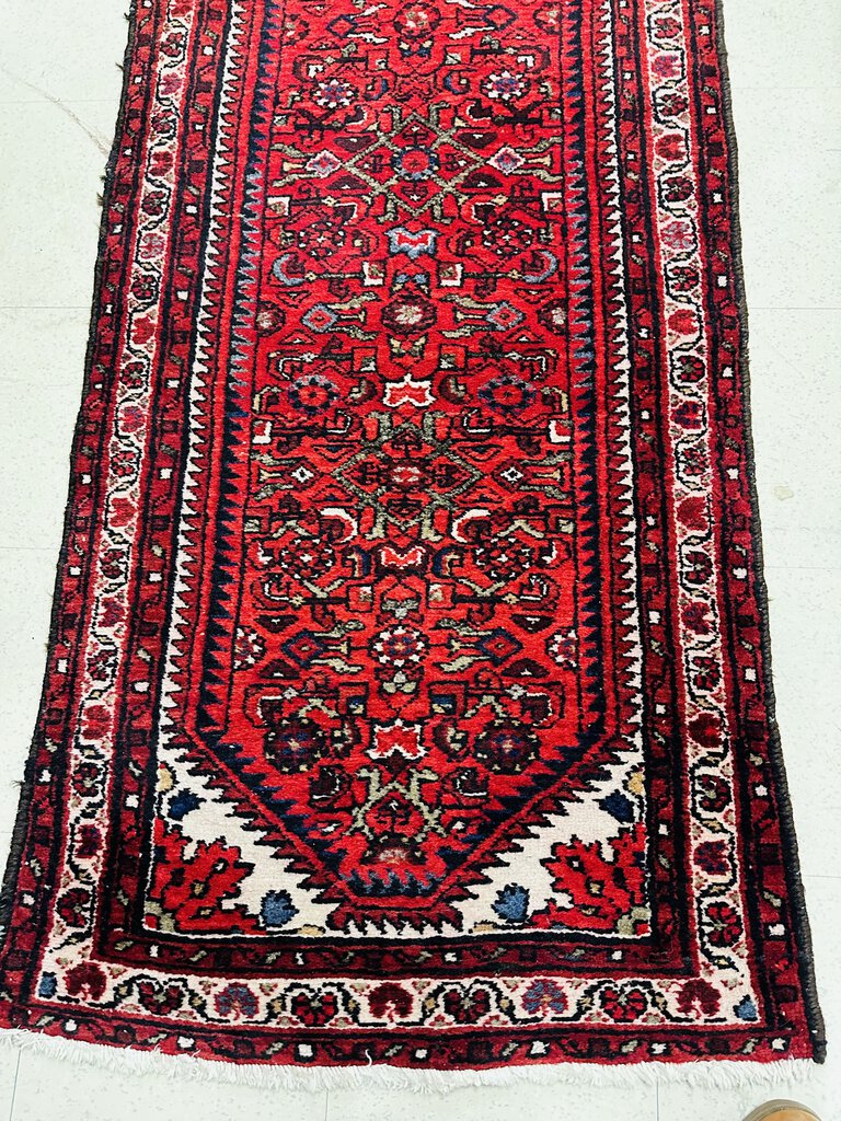 Persian Hamadan Runner Wool On Cotton Rug 31x169