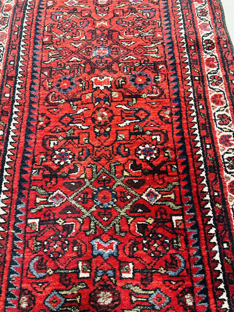 Persian Hamadan Runner Wool On Cotton Rug 31x169