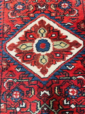 Persian Hamadan Runner Wool On Cotton Rug 31x169