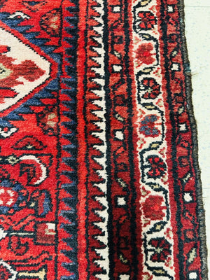 Persian Hamadan Runner Wool On Cotton Rug 31x169