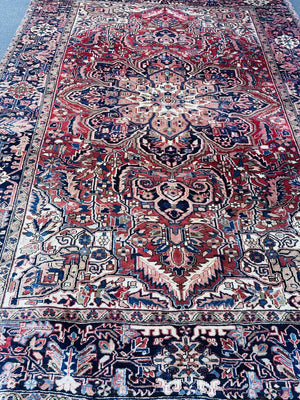 Persian Heriz Rug wool on Cotton 130 x 92