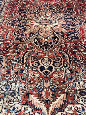 Persian Heriz Rug wool on Cotton 130 x 92