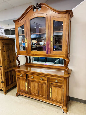 Honduras Mahogany Kitchen Open Hutch Buffet