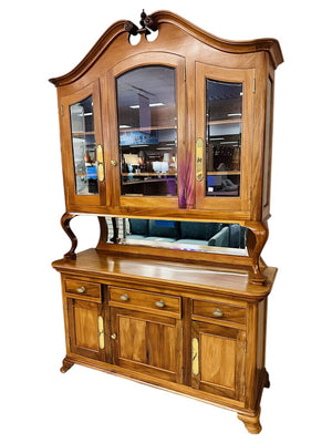 Honduras Mahogany Kitchen Open Hutch Buffet 66x22x102