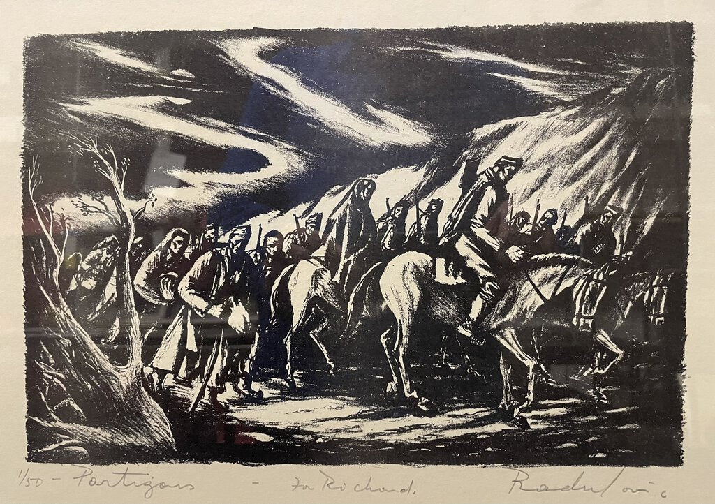 Savo Radulovic "Partizans" for Richard Signed Original #1/50 Block Print