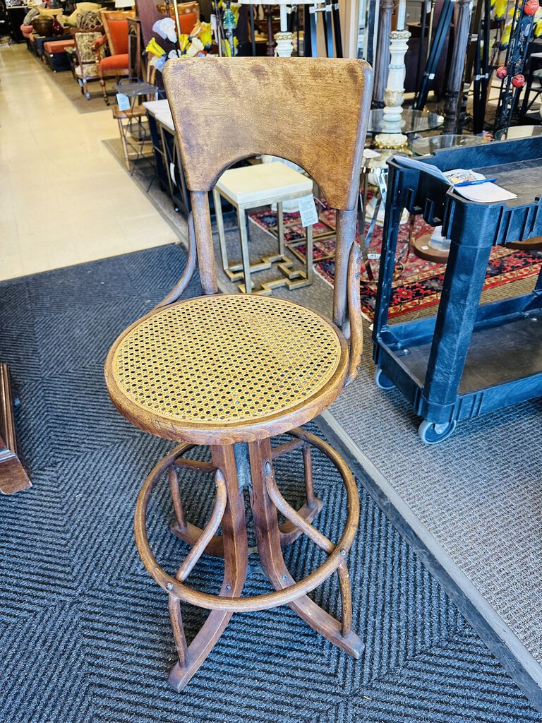 1920 Bentwood Cane Stool