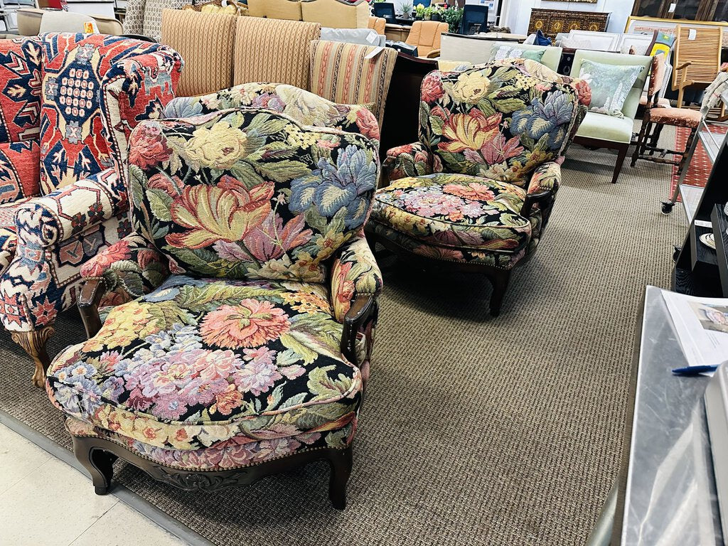 Duck Down Floral Country Lounge Chair