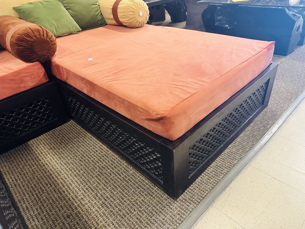 Indian Rajasthan Mango Sectional Sofa + Coffee Table