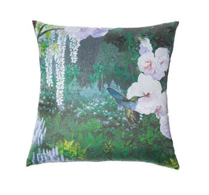 Wisdom & Purity Spring Hummingbird Pillow Italian Silk 22x22