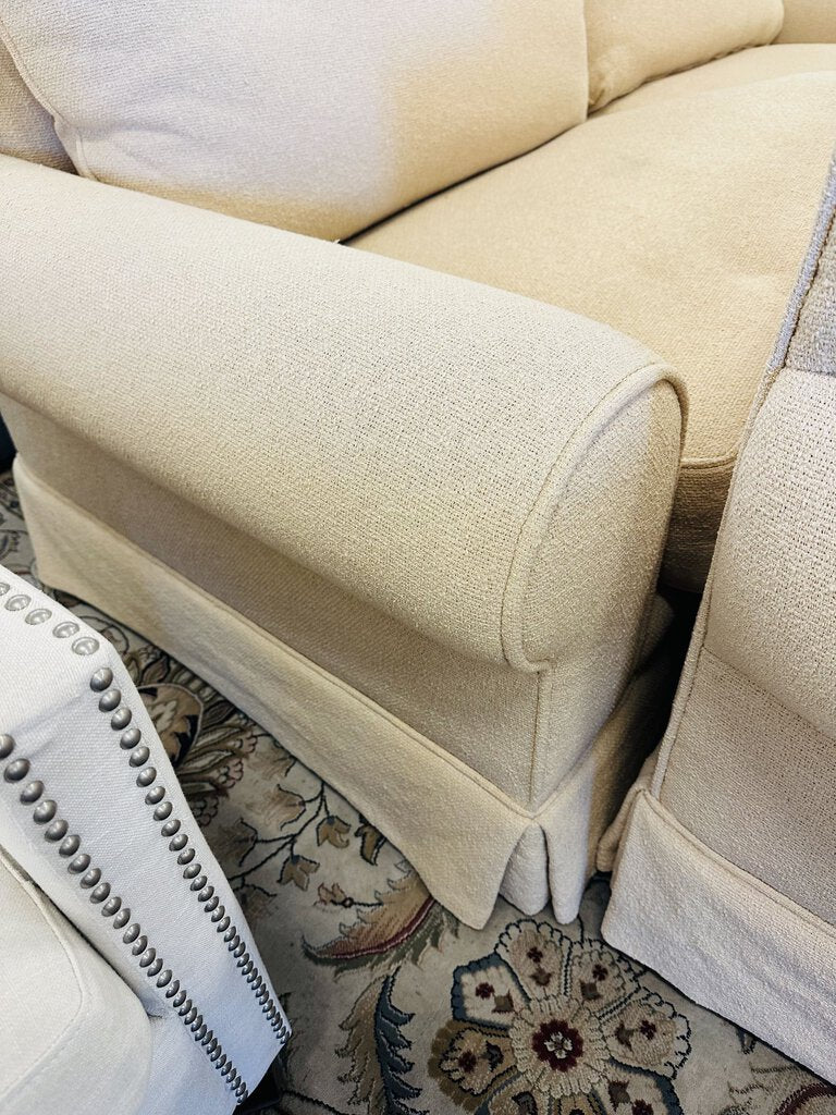 Bone White Down Sofa 90" W