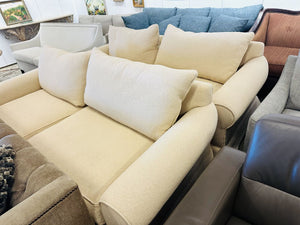 Bone White Down Sofa 90" W