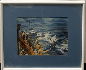 Fishermen on The Boat Framed Print