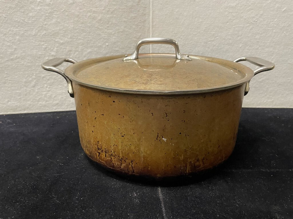 Vintage All Clad Copper 8qt Lidded Stock Pot