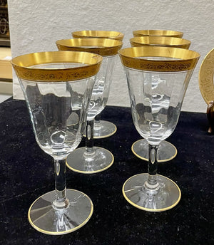 Tiffin Franciscan Style Gold Encrusted Glassware (25pcs)