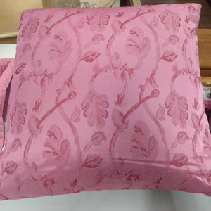 Pink Damask Botanical Pillow Velvet Back 20x20