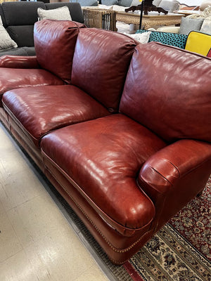 Hancock Moore Red Leather Sofa