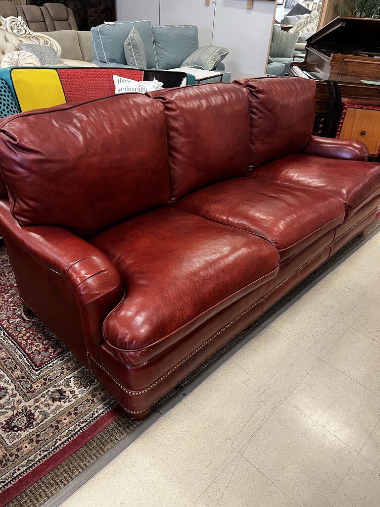 Hancock Moore Red Leather Sofa