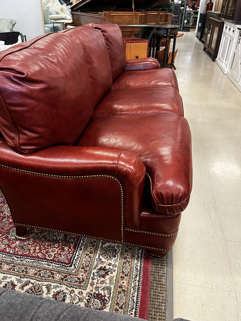 Hancock Moore Red Leather Sofa