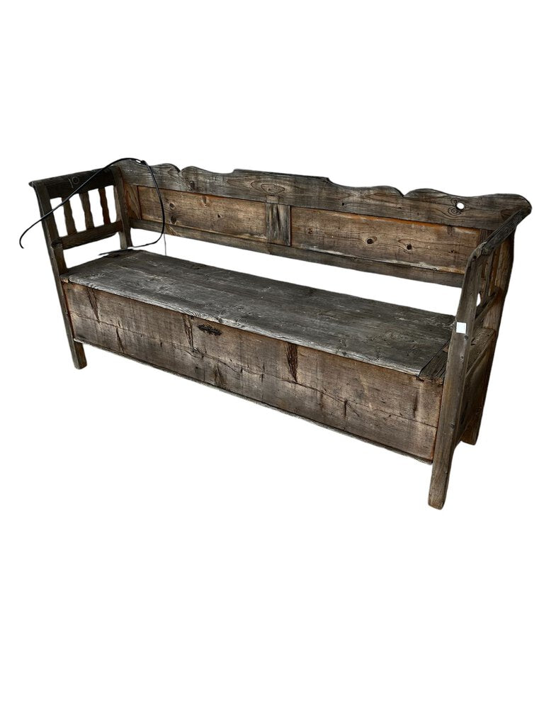 Vintage Pine Storage Bench 74x19x37