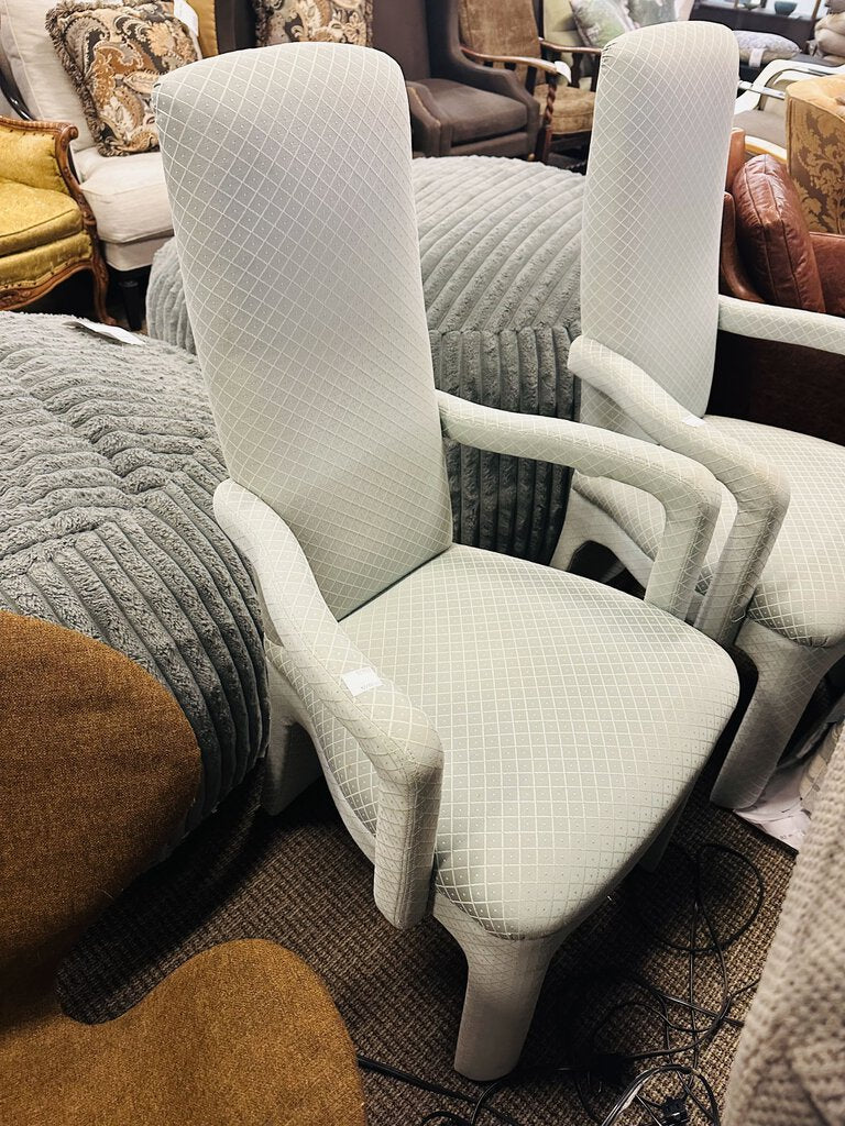 Upholstered High Back Chairs (pair)