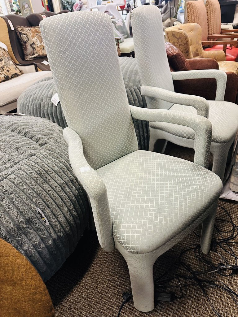 Upholstered High Back Chairs (pair)