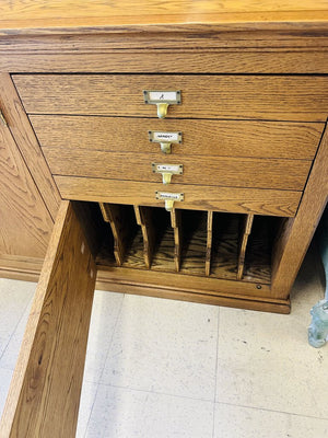 Custom Oak Filing Cabinet 51x15x30