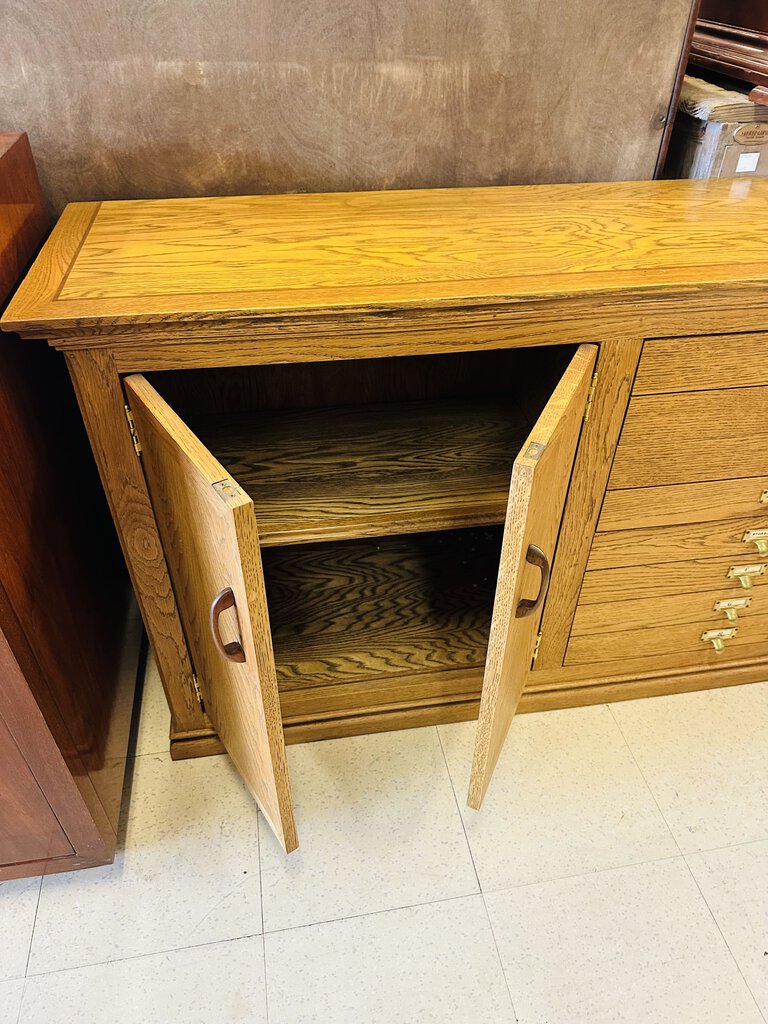 Custom Oak Filing Cabinet 51x15x30