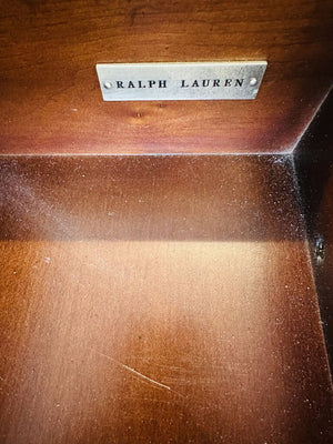 Ralph Lauren Modern Hollywood Mahogany Chest With Leather Pulls