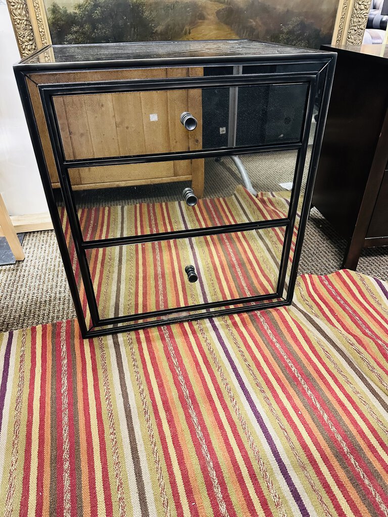 Restoration Hardware Mirrored Nightstand 20x24x26