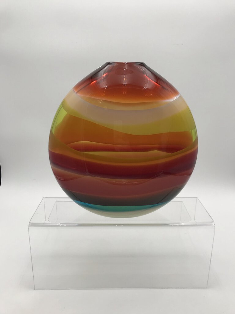 Caleb Siemon Hand Blown Banded Orb Pendant