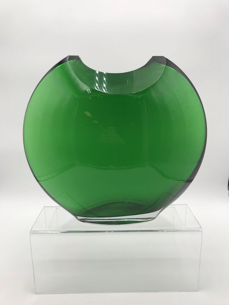 AV Mazzega Murano Blown Glass Emerald Vase