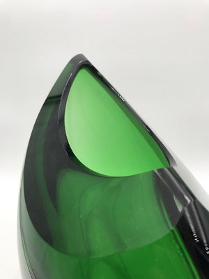 AV Mazzega Murano Blown Glass Emerald Vase