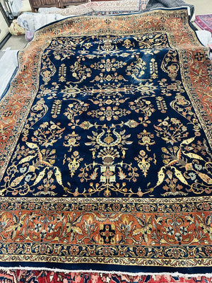 Persian Hand Knotted Wool Sarouk Rug 108 x 144