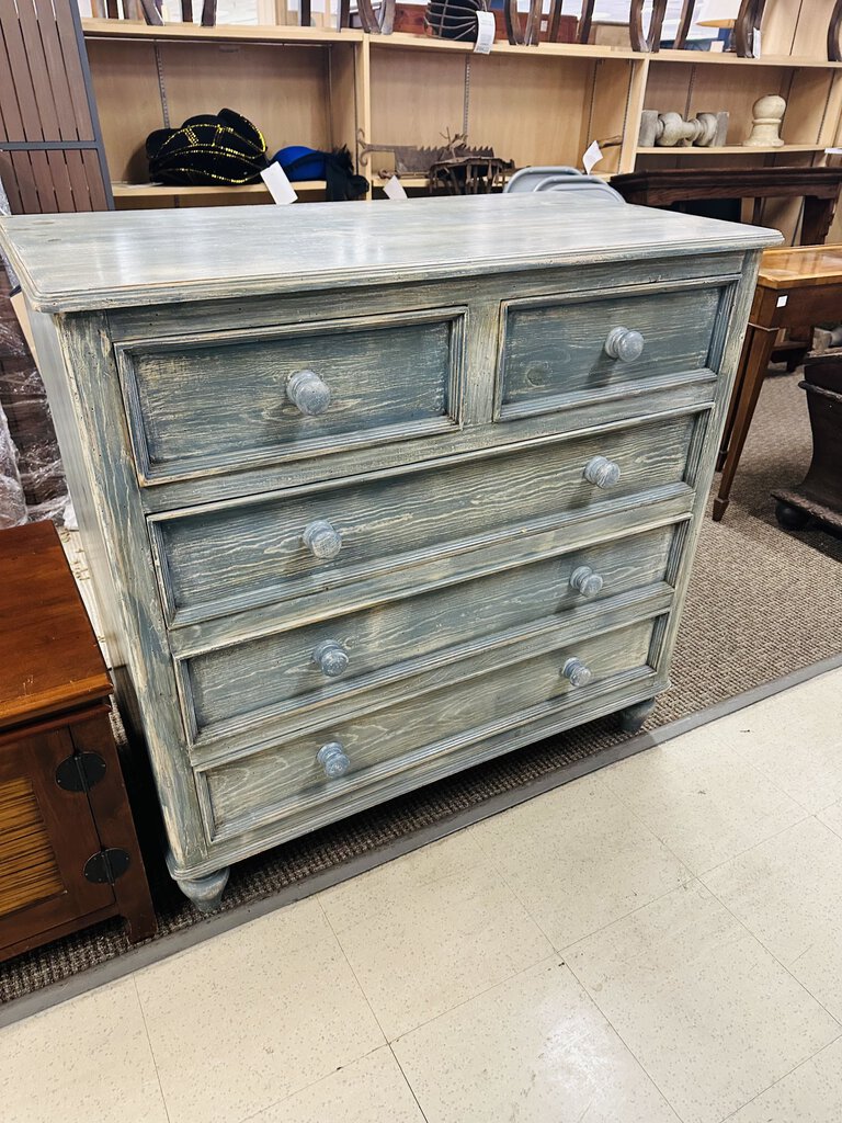 Light Blue Painted 5 Dresser 22x41x40