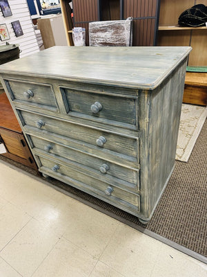 Light Blue Painted 5 Dresser 22x41x40