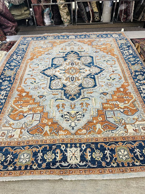 Pakistani Heriz Medallion Wool Rug 95x120