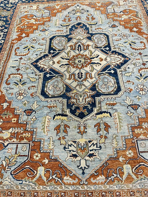 Pakistani Heriz Medallion Wool Rug 95x120