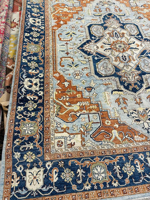 Pakistani Heriz Medallion Wool Rug 95x120