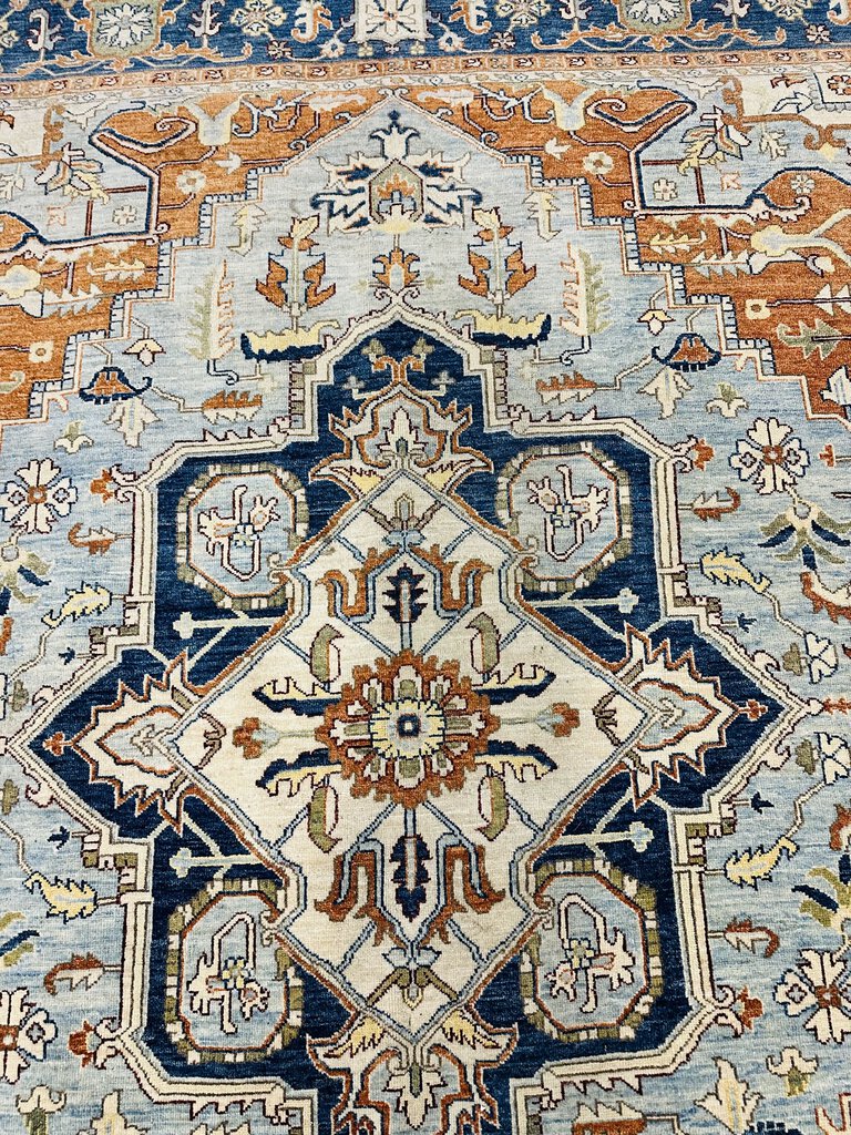 Pakistani Heriz Medallion Wool Rug 95x120