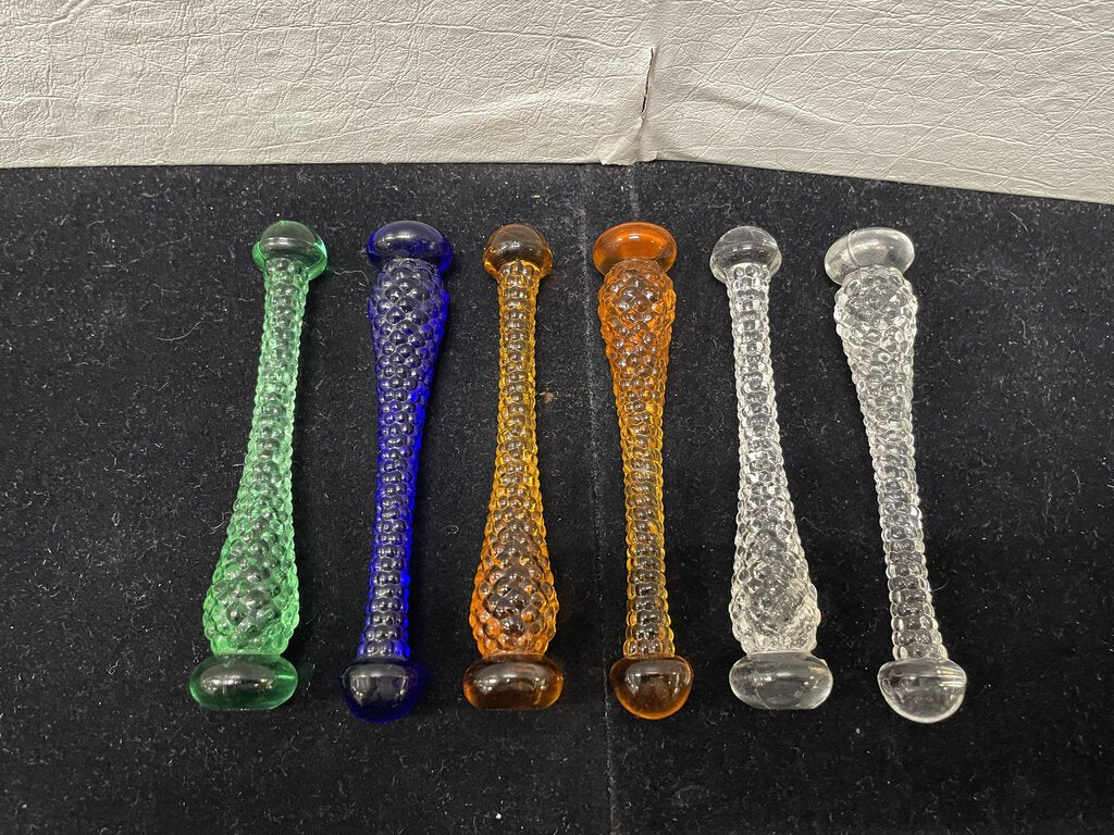 Teardrop Style Duncan Miller Glass Hobnail Cocktail Muddler