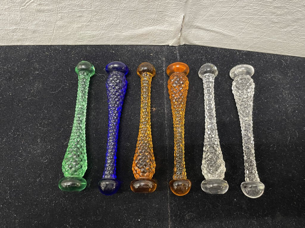 Teardrop Style Duncan Miller Glass Hobnail Cocktail Muddler