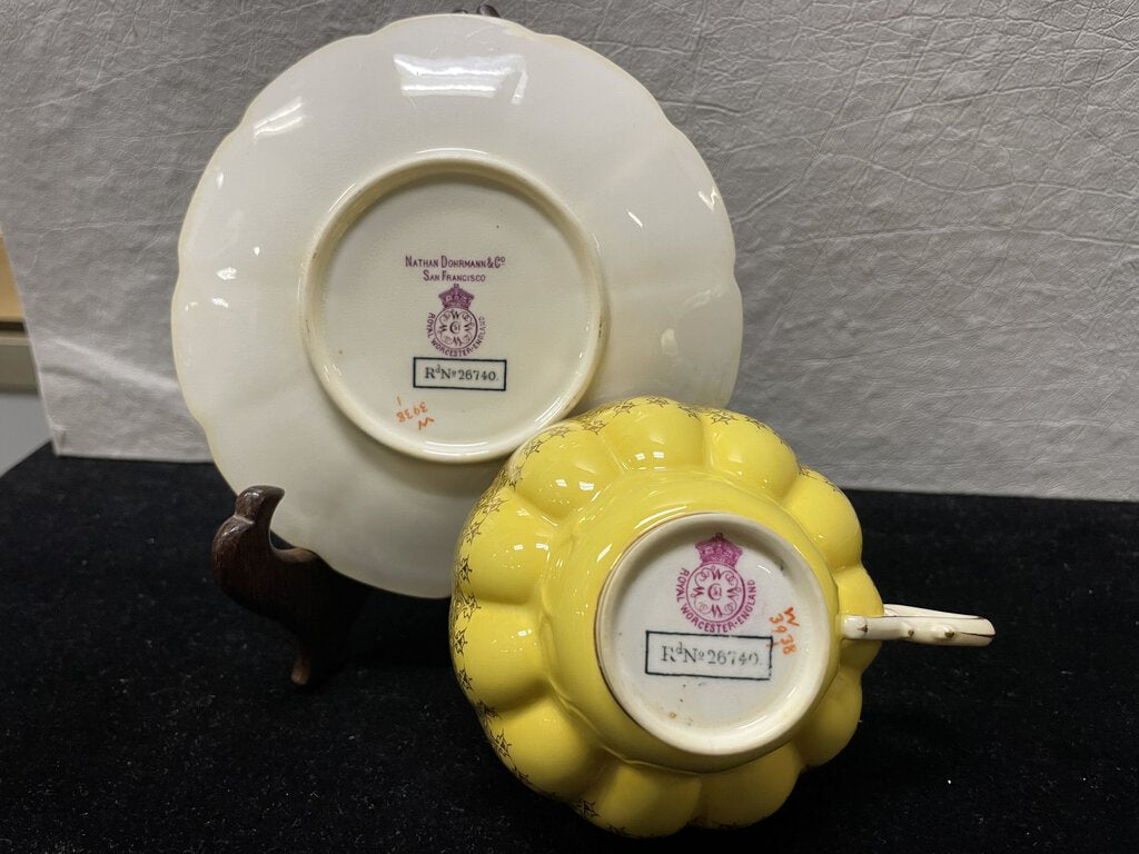 Nathan Dohrmann S.F. by Royal Worcester W3938-1 Rare Tea Cup Sets (6 Pcs)