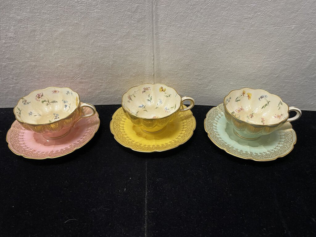 Nathan Dohrmann S.F. by Royal Worcester W3938-1 Rare Tea Cup Sets (6 Pcs)