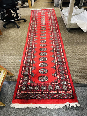 Pakistani Bukhara Wool Runner Rug 30 x 118