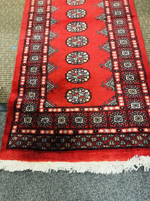 Pakistani Bukhara Wool Runner Rug 30 x 118