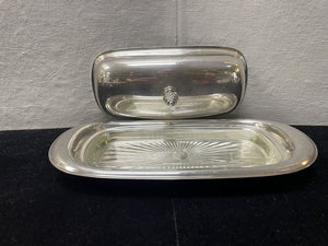 Rogers Brothers Silver Plate #987 Lidded Butter Dish with Glass Insert