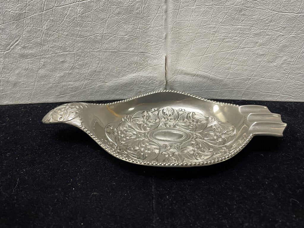 Japanese Yamatogumi 50's Silver Plate Antimony Metalware Ashtray