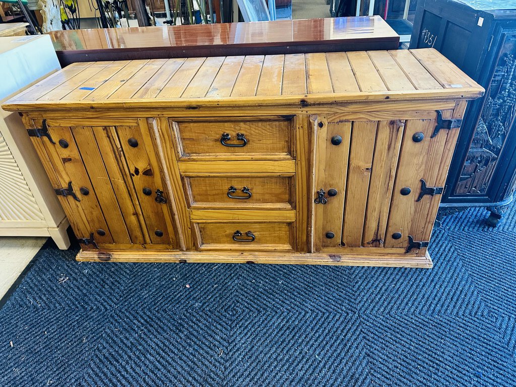 Mexican Rustic Pine Dresser 21x65x31.5