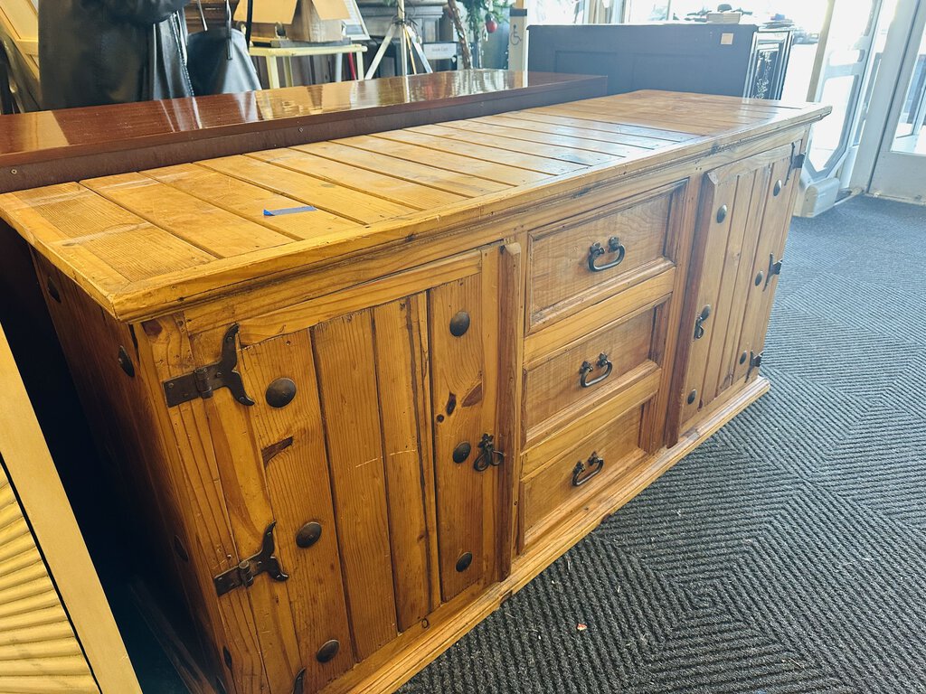 Mexican Rustic Pine Dresser 21x65x31.5