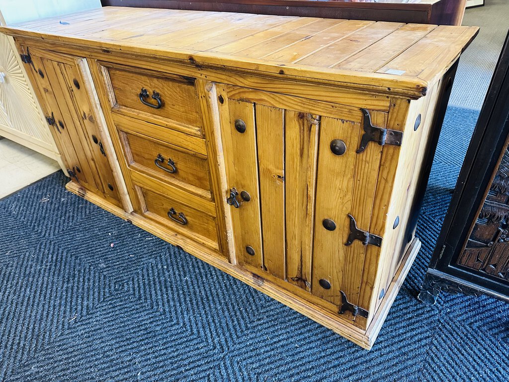 Mexican Rustic Pine Dresser 21x65x31.5